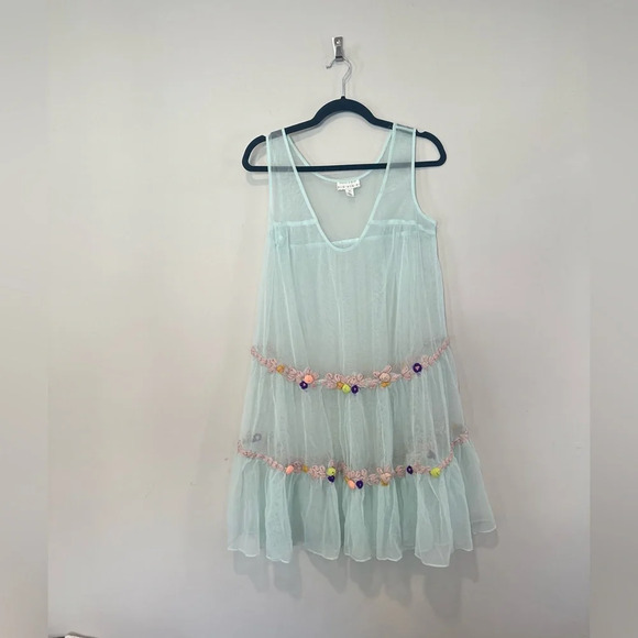 KIMCHI BLUE Boho Hippy Y2k see through  Dress Swimsuit Cover-Up  Size Small 1533 - Picture 3 of 11